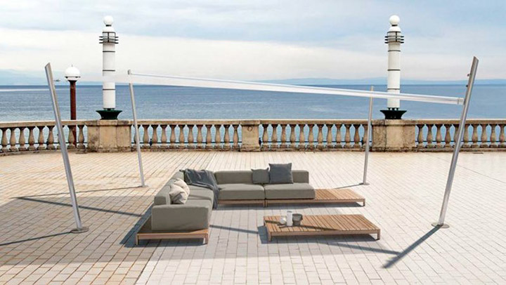 Vela ombreggiante motorizzata per giardino