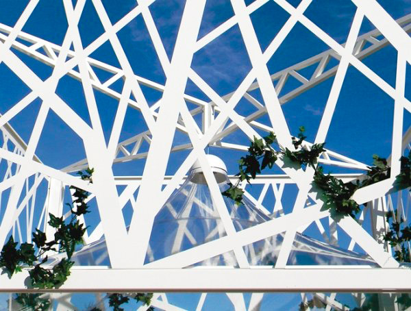 Gazebo autoportante in acciaio, tetto in PVC