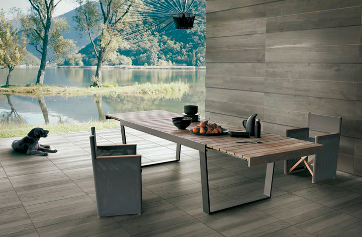 Piastrelle per esterni in gres porcellanato effetto legno, spessore 2 centimetri di Kronos Ceramiche
