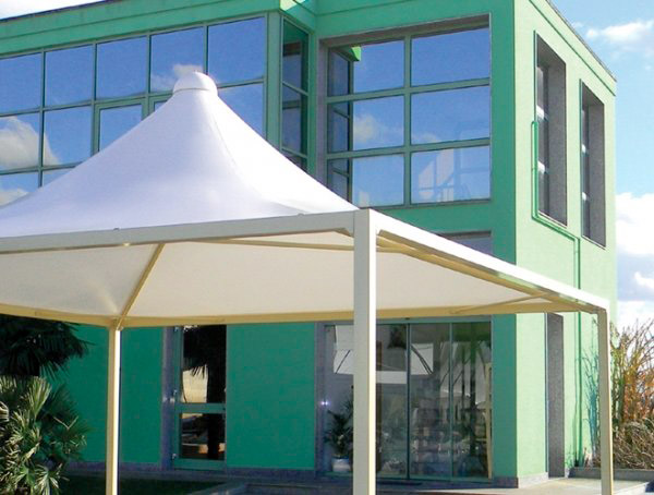 Gazebo autoportante in acciaio, tetto in PVC