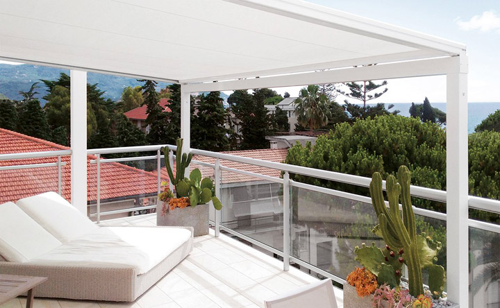 Pergola in alluminio telo in tensione