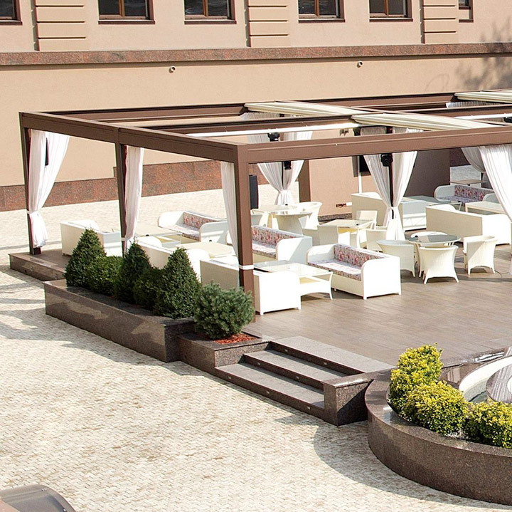 Pergola Rialto Pratic in alluminio telo retrattile
