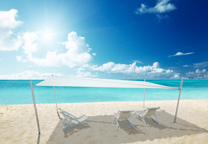 Vela ombreggiante motorizzata per giardino