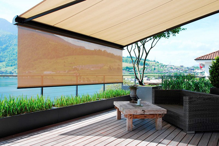 Tenda a bracci Tendabox di Stobag, con cassonetto