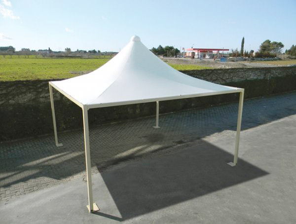 Gazebo autoportante in acciaio, tetto in PVC