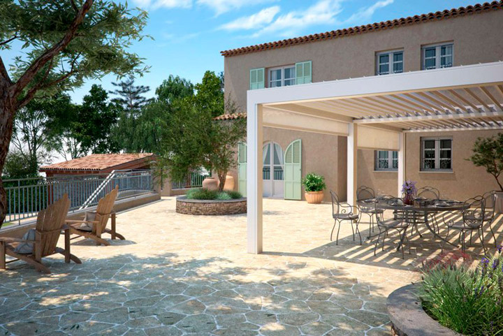 Pergola bioclimatica Vision di Pratic con lamelle frangisole