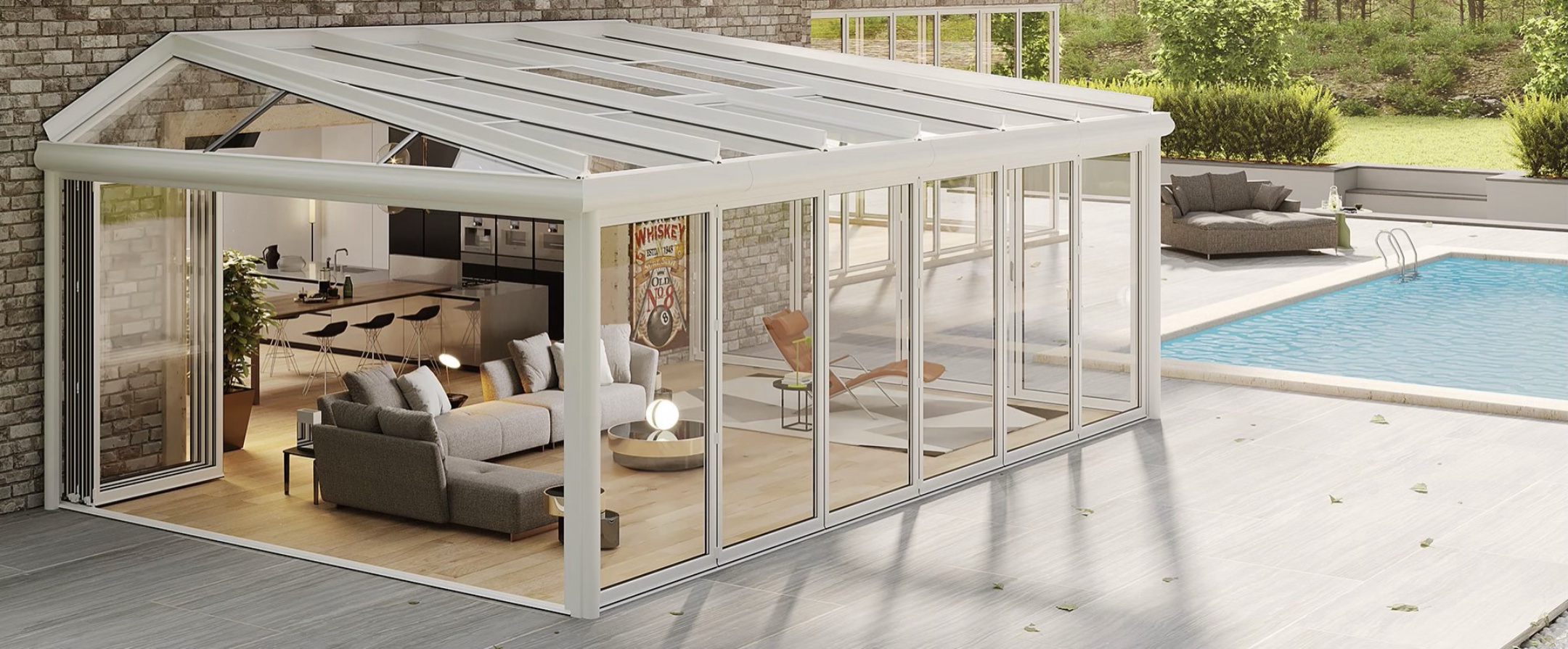 Copertura in vetro per esterni