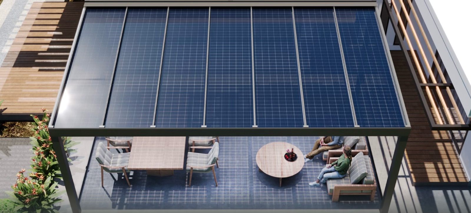 Pergole fotovoltaiche per ristoranti e dehors