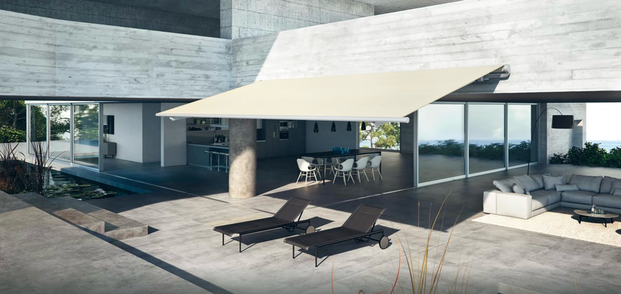 Tenda da sole motorizzata installata